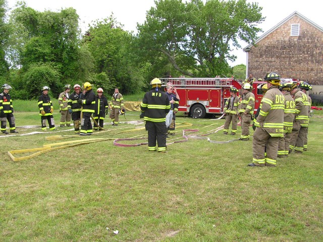 Hydraulics training with members of the Misquamicut Fire Department in June '04.